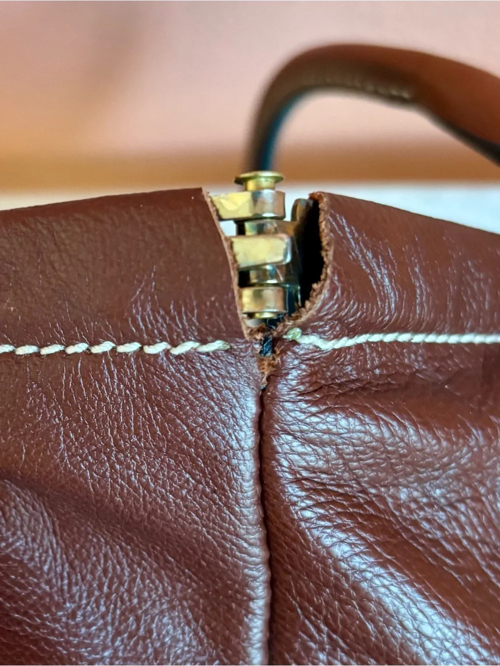 Handmade Brown Leather Tote Bag